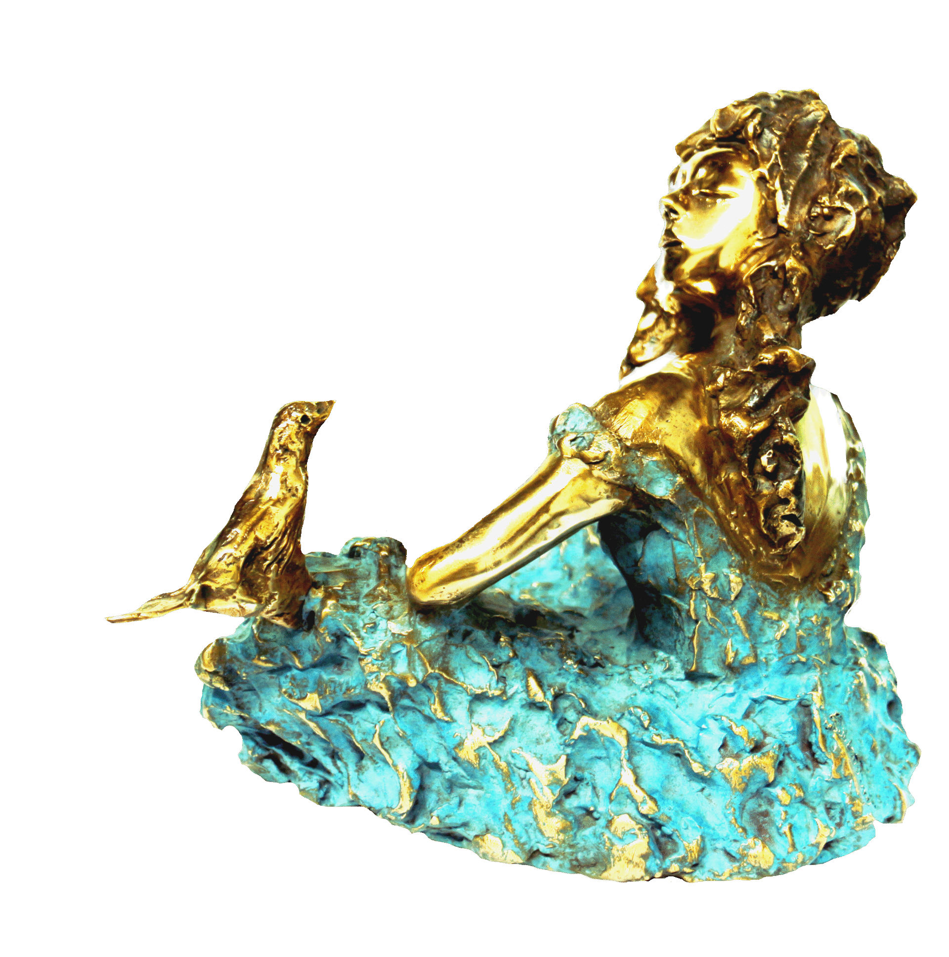 Ragazza con colomba -Scultura per la pace