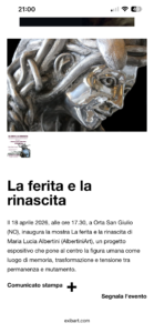 Comunicato stampa Exibart aprile 26